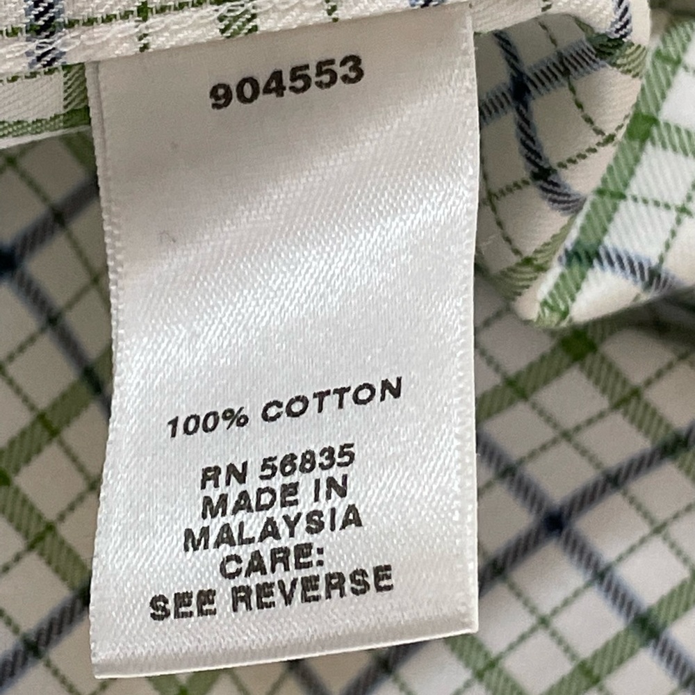 Cabelas Outfitter Series Shirt Mens 3XL Green/White Plaid Short Sleeve Button Up - Picture 7 of 8